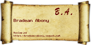 Bradean Abony névjegykártya